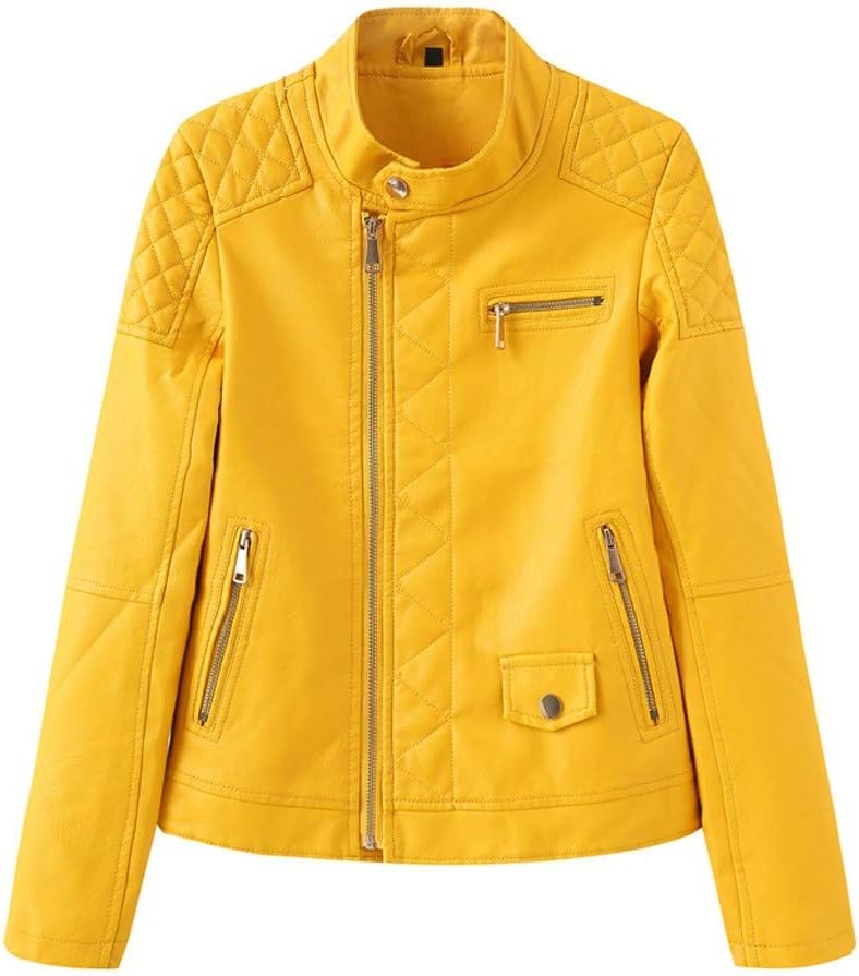GHrcvdhw Winter Warm Handsome Women Coat Leather Long Sleeve Solid Jacket Parka Zipper Overcoat Outwear Tops