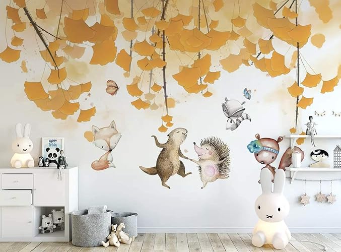 Amazon Com Murwall Kids Wallpaper Leaf Wall Mural Animal