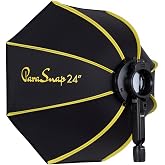 Glow PS-B24K ParaSnap Octagonal Softbox (24") for Round Head Flashes | Includes interior diffusor, pistol grip and OTA-C adapter for round head flashes, portability and even lighting