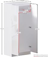 Vida Designs High Gloss White 2 Door Wardrobe 76cm W x 170cm H view 3