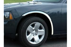 QAA is Compatible with 2006-2010 Dodge Charger 4 Piece Molded Stainless Steel Wheel Well Fender Trim Molding WZ46910
