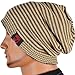 Men Reversible Slouchy Beanie Hat Unisex Skull Hat (Brown)