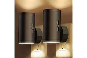 TSEXES LED Night Lights Plug into Wall, Dusk to Dawn Sensor,5-300LM Adjustable Brightness, Soft White 3000K,Dimmable Night Lights for Kitchen,Hallway Bedroom,Stairs, 2 Pack