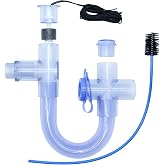 Condensate Trap with Built-In Overflow Switch for HVAC Systems - 3/4 Inch Standard PVC U Trap Smart Drain Kit with 16 Inch Cleaning Brush,Transparent Blue