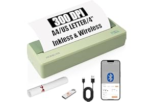 Portable Wireless Printer for Travel, Inkless Support 8.5" X 11" US Letter & Legal, A4 & A5 Thermal Paper, Compatible With An