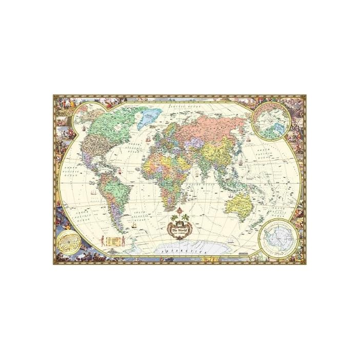 Buy Antique Style World Wall Map (Wall Map, Laminated) (Illustrated