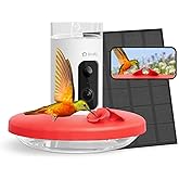 Birdfy Hummingbird Feeder with Camera & Solar Panel, Smart Bird Feeder with AI Recognition & Capture on Outdoors, Gardens, Easy to Clean, 14oz Capacity, SE