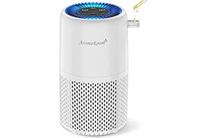 AROMA ROOM Air Purifier for Home Bedroom, AromaRoom H13 HEPA Air Filter For Smoke Pollen Dander Hair Smell Air Cleaner, 3-in-1 Filter with Sleep Mode, Quiet Air Cleaner For Pets, Home, Baby Room (White, AP103)