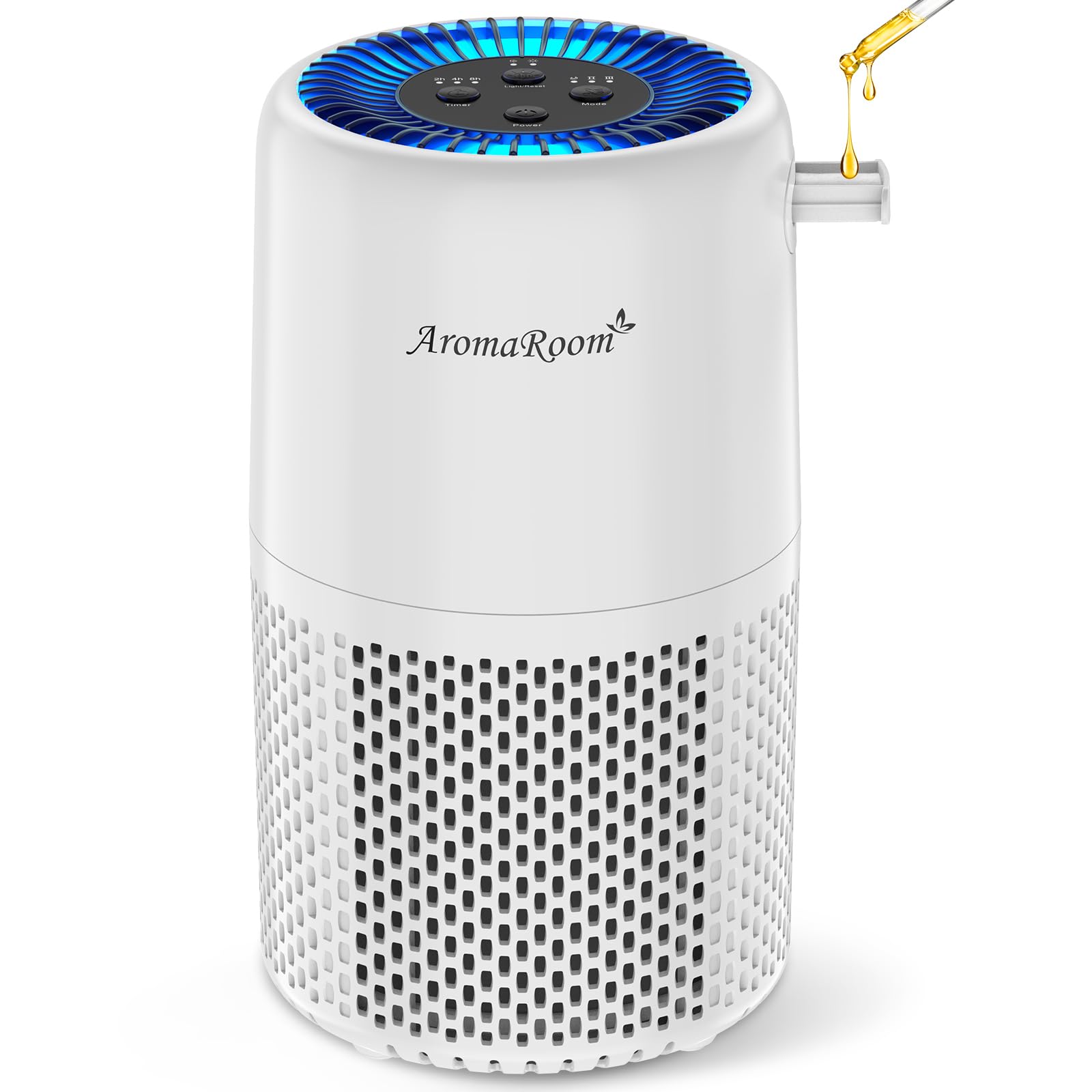 Photo 1 of Air Purifier for Home Bedroom, AromaRoom H13 HEPA Air Filter For Smoke Pollen Dander Hair Smell Air Cleaner, 3-in-1 Filter with Sleep Mode, Quiet Air Cleaner For Pets, Home, Baby Room (White, AP103)