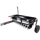 Brinly Tow Behind Combination Aerator Spreader with Weight Tray, 40-Inch, Flat Black