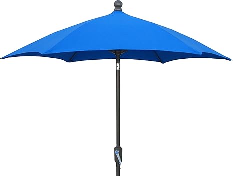 Fiberbuilt Umbrellas Patio Umbrella 7 5 Foot Pacific Blue Canopy And Champagne Bronze Pole Garden Outdoor Amazon Com