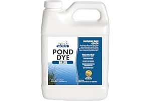 Pond Worx Blue Lake and Pond Dye - 4X Concentrated Liquid Pond Colorant - Treats up to 1 Acre - 1 Quart