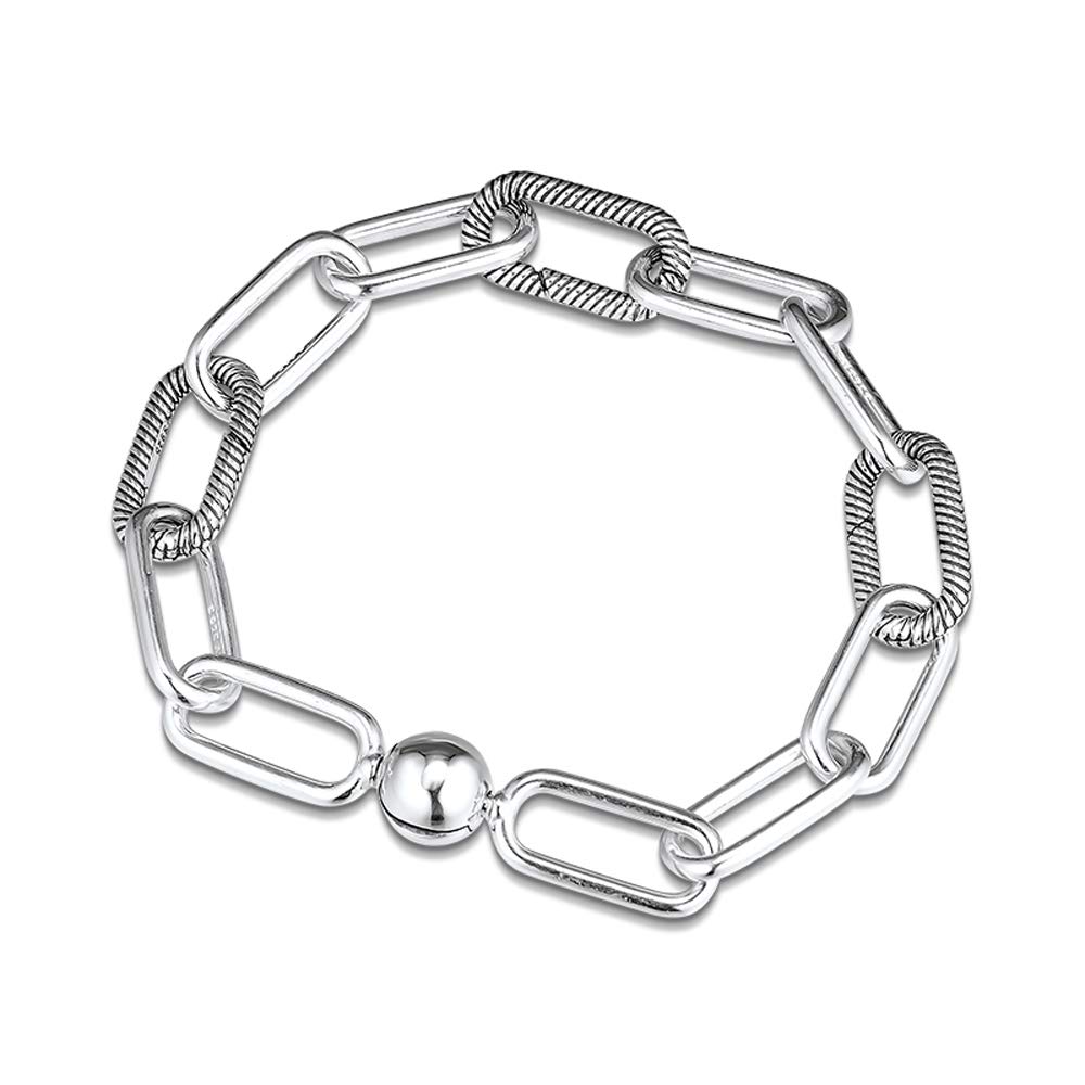 PANDOCCI 2019 Autumn Me Link Chain Bracelet for Woman 925 Silver DIY Fits for Original Pandora Bracelets Charm Fashion Jewelry (16CM)