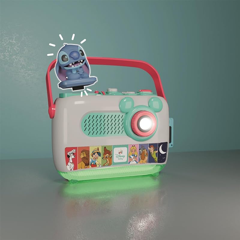 - Disney Plus Storytelling Projector - Brinquedo musical interativo para crianças, inclui 7 histórias projetadas, melodias de sono e alavanca de transporte - 55668