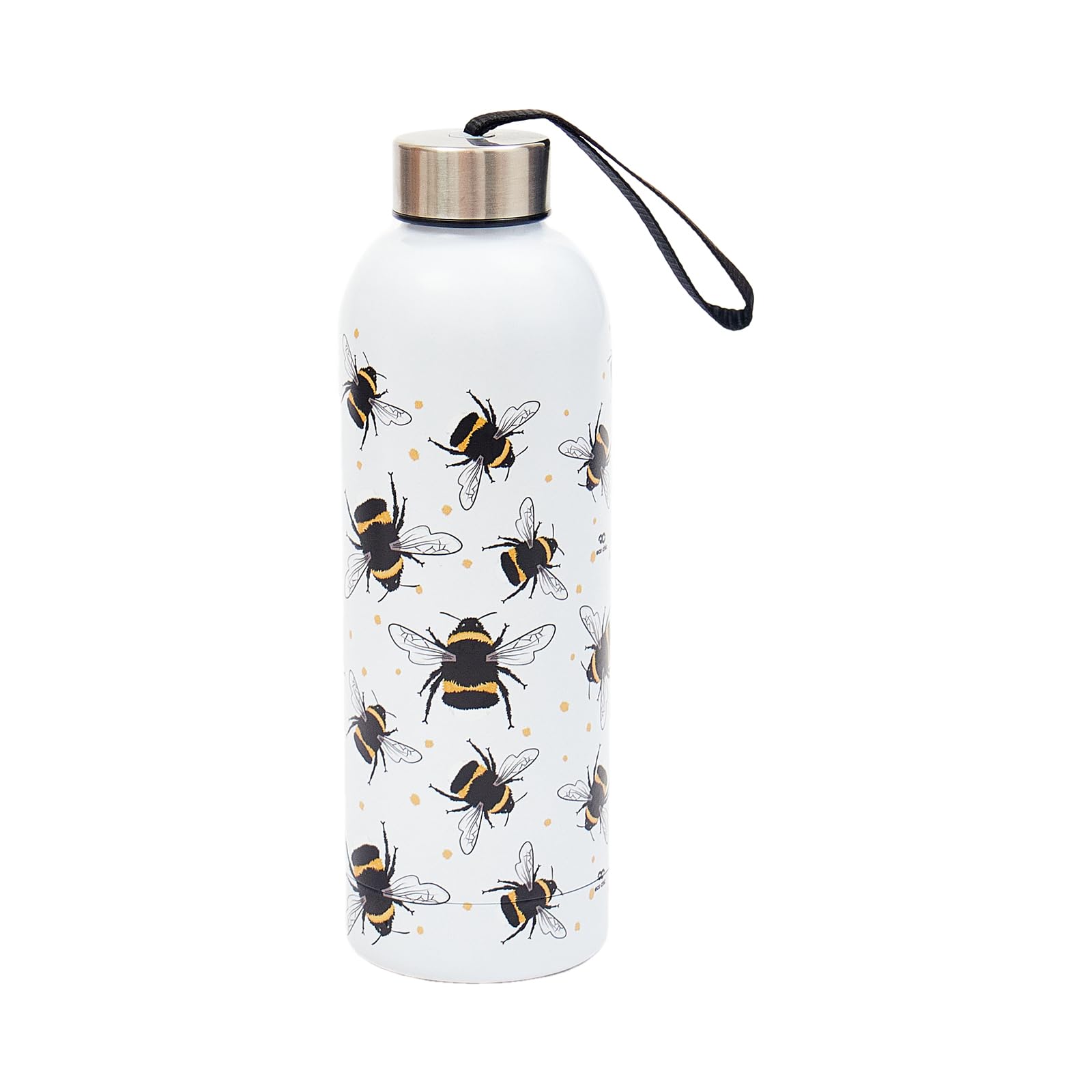Eco Chic Reusable Thermal Bottle Stainless Steel Leakproof Insulated Water Bottle (Bumble Bees Grey)