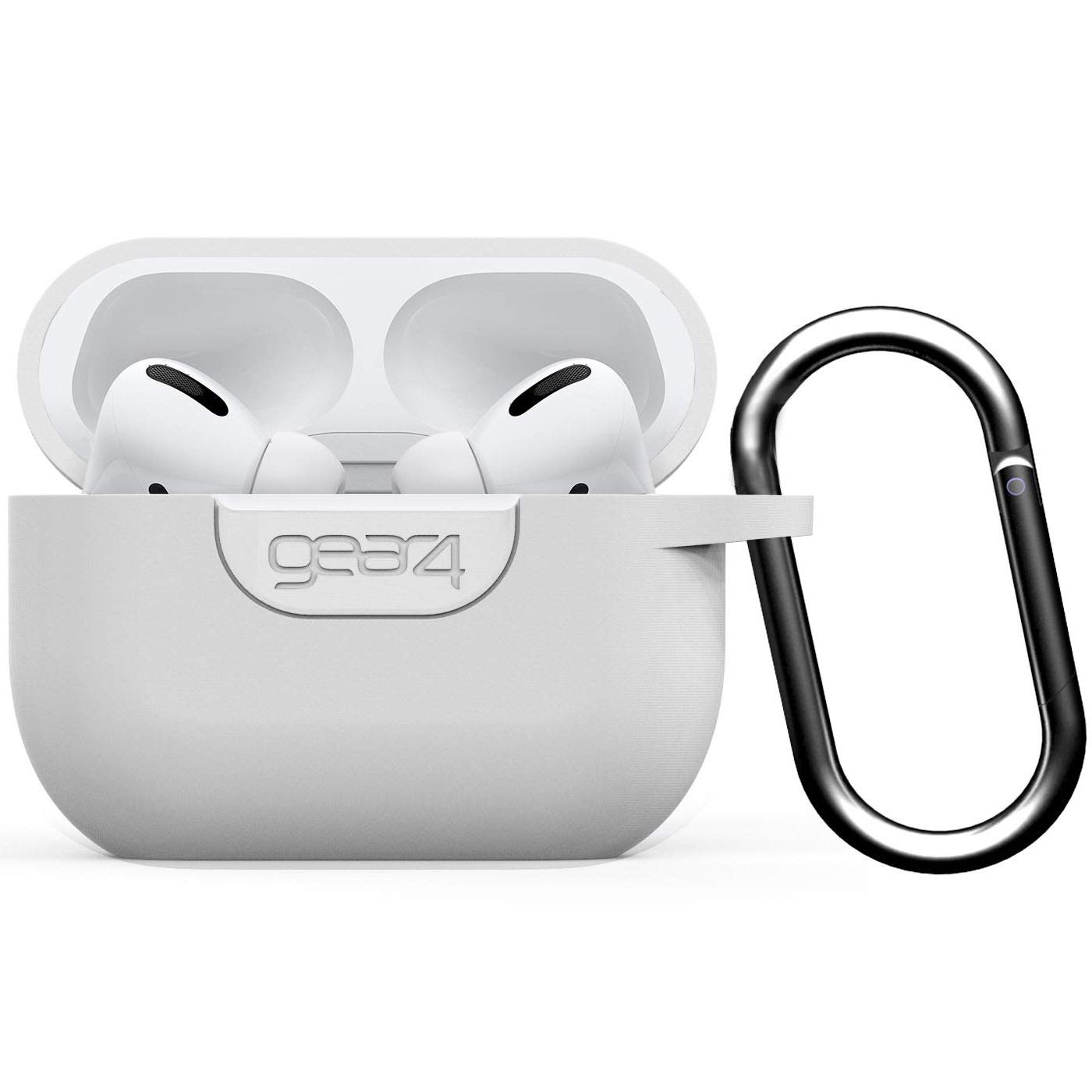 ZAGG Gear4 Apollo Protective Case for Airpods Pro, Slim, Silicone, Wireless Charging, (White)