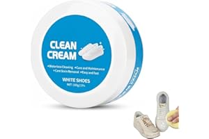 White Shoe Cleaner Cream, Multipurpose No-Wash Solid Cleaning Paste with Sponge Removes Stains & Dirt, White Shoes Clean Crea
