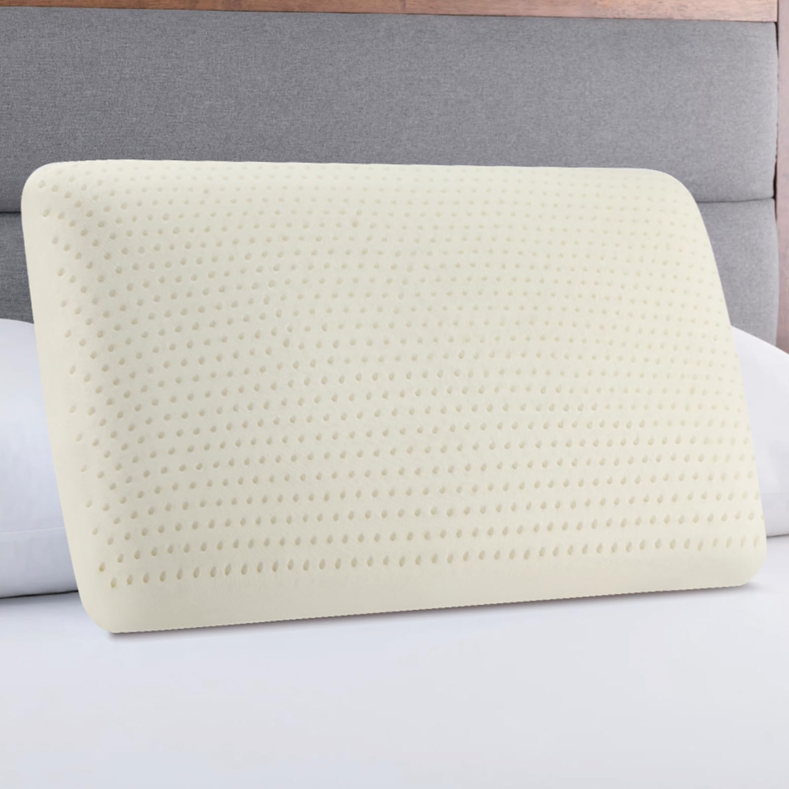 Photo 1 of **MINOR DAMAGE**
Bouhmoy Talalay Latex Pillow, Luxury Queen Sleeping Bed Latex Foam Pillow for Side, Back, and Stomach Sleepers, Extra Soft, Removable Breathable Cotton Cover (Queen)