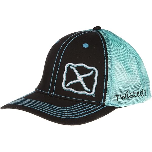 Twisted X 6-Panel Snapback Cap | Adjustable OSFA Blue/Green Hat With Embroidered Logo