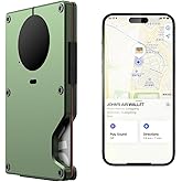 HERORI Wallets for men Airtag, 2024 Slim Wallet With Built In Airtag Chip, RFID Blocking Credit Card Holder Slim Wallet, Track Your Wallet, Compatible with Apple Find My iOS Only (Green)