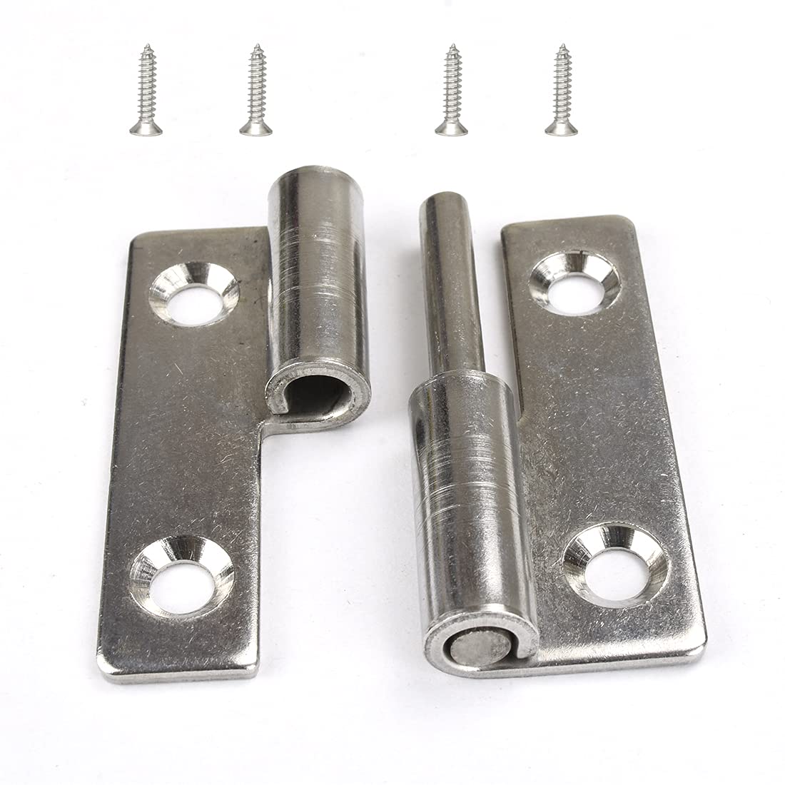 4Pcs 2inch Long Steel Small Slip Joint Flag Hinge-Lift Off Left Handed Lid Door,304 Stainless Steel