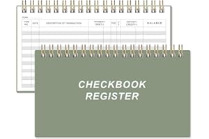 HEVEBOIK Check Registers for Personal Checkbook - A6 Blank Ledger Transaction Registers for Personal, Check Register Book for Checking and Saving Account, Deposit and Credit Card, 3,75" x 6.75", Green