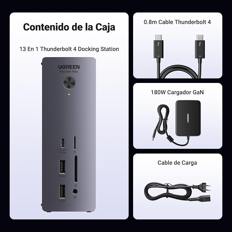 Revodok MAX 213 Thunderbolt 4 Docking Station 13 in 1 Dual Screen