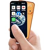 Leemoosa 4G Unlocked Mini Smartphone 3GB+32GB,3.88" HD Touch Screen,Android 12,Dual SIM, Face ID,GPS, Quad-Core,1950mAh Battery,Compact Pocket Small Phone for Kids Students Backup Mobile Phone Orange