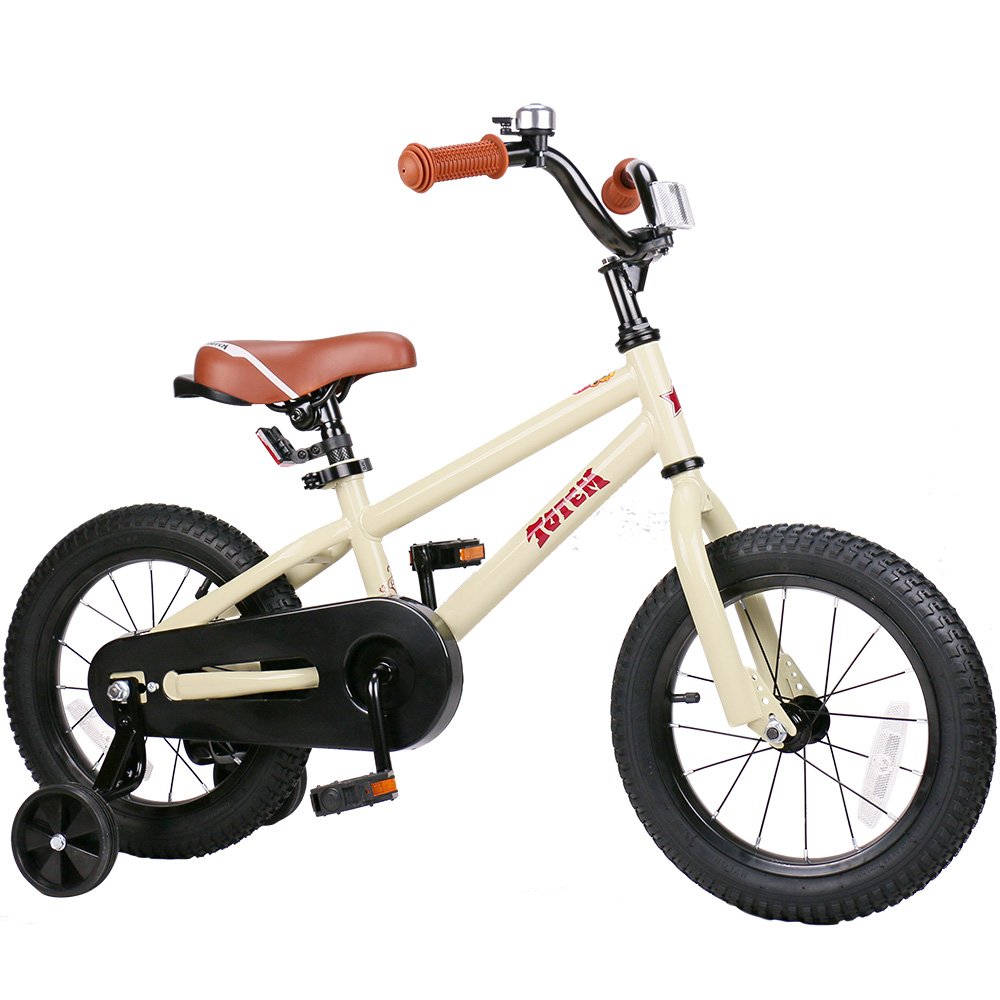 JOYSTAR 14 Inch Beige Kids Bike for 35 Years Boys Girls, Unisex Chid
