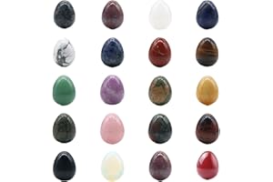 Pack of 20 Natural Mineral Stones Crystal Assortments Eggs Easter Eggs Crystals Set Gemstones Statue Home Decor Tumbled Stone