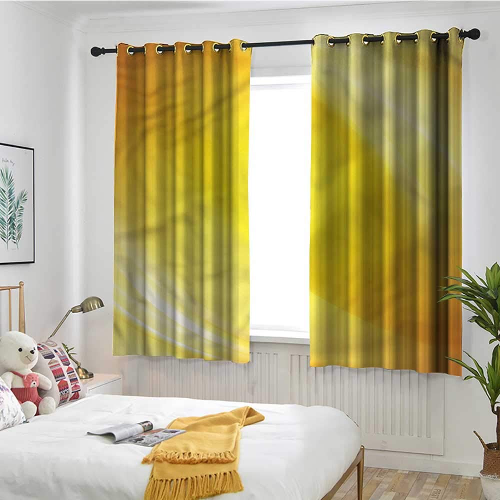 Amazon Com Blue Curtains Yellow Yellow Lines Ombre 54 X63