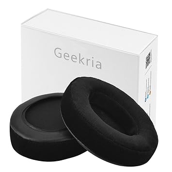 Geekria, Ersatz-Ohrpolster mit Memory Foam und schwarzem Samt für Audio-Technica ATH-M50X, ATH-M10, ATH-M20X, ATH-M30X, ATH-M
