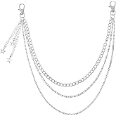 Grevosea Pants Chain for Women, Heavy Duty Hip Hop Punk Wallet Chains 3-Layer Metal Jean Pocket Chain Belt for Women Men Halloween Jewelry Clothing Goth Accessories