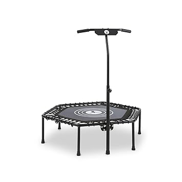 Klarfit Jumpanatic Fitness-Trampolin Indoor-Trampolin Garten-Trampolin (extra große 84 cm Sprungfläche, 109-134 cm einstellba