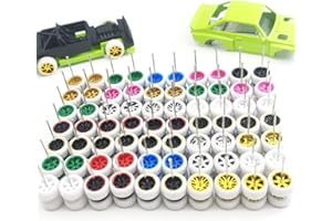 WAVEIST 1/64 Wheels and Tires, Mixed Random (White Tires 10 sets/Box), Upgrade Mainline Diecast Model Cars, Miniature Vehicle Detail-up Accessories for Premium Car Culture, Real Riders Series