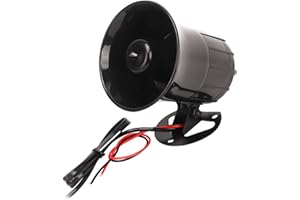 MAVIS LAVEN 3 Tone Siren, 12V 30W Electric Air Horn, Loud 120 Decibel Car Warning Alarm for Emergency Vehicles