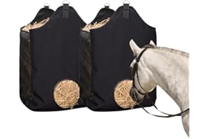 ZELARMAN 2 Pcs Hay Bags for Horse, Large Capacity Feeding Bag, Goat Hay Feeder, Hay Nets for Sheep, Open Feed Hole Hay Feeder for Slow Feeding