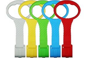 ATOPXiNG 5PCS Playpen Baby Pull Up Rings - Premium Baby Handles for Play Pen Standing Up - Plastic Walking Exercises Assistant Rings for Infants Babies Toddler - Ergonomic Handles - 5 Colors