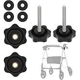 2 Pack Adjustment Knobs Rollators Walker Accessories Adjustable Height Arm Track Bolt Set Walker Handle Grips Screw with Knob M6 T Track Bolts
