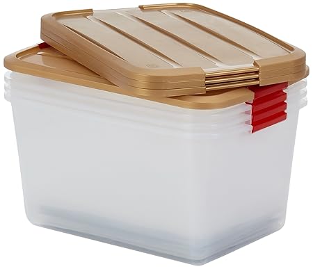 IRIS 100037 Set von 4 Weihnachtsboxen für 48 Kugeln pro box, Aufbewahrungsbox mit Handel/Deckel, Ordnungssystem Transparent, 