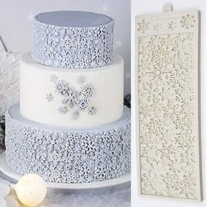 Amazon Com 3d Full Snowflake Cake Silicone Embossing Mat Fondant