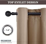PONY DANCE Blackout Curtain Panel Taupe Brown 132x137 cm Eylet Window view 7