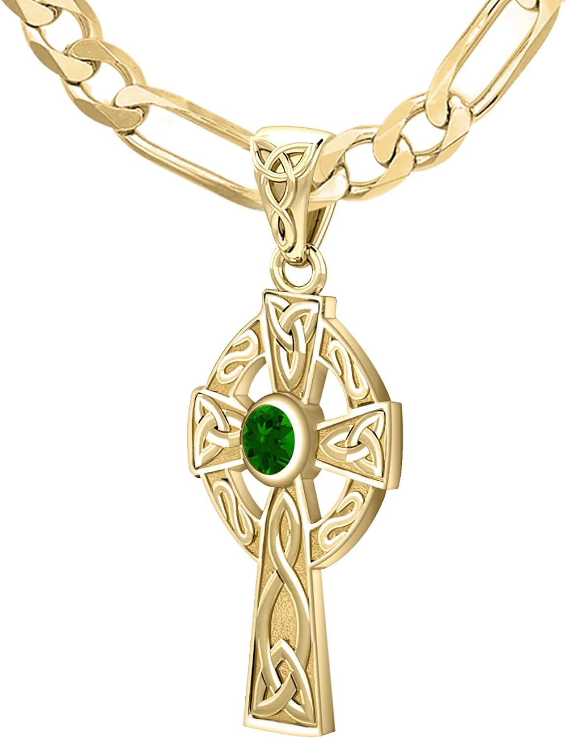 US Jewels And Gems New Small Solid 14k Yellow Gold Irish Celtic Cross