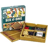 Wooden Games Compendium | Portable Six in One Combination Game Set