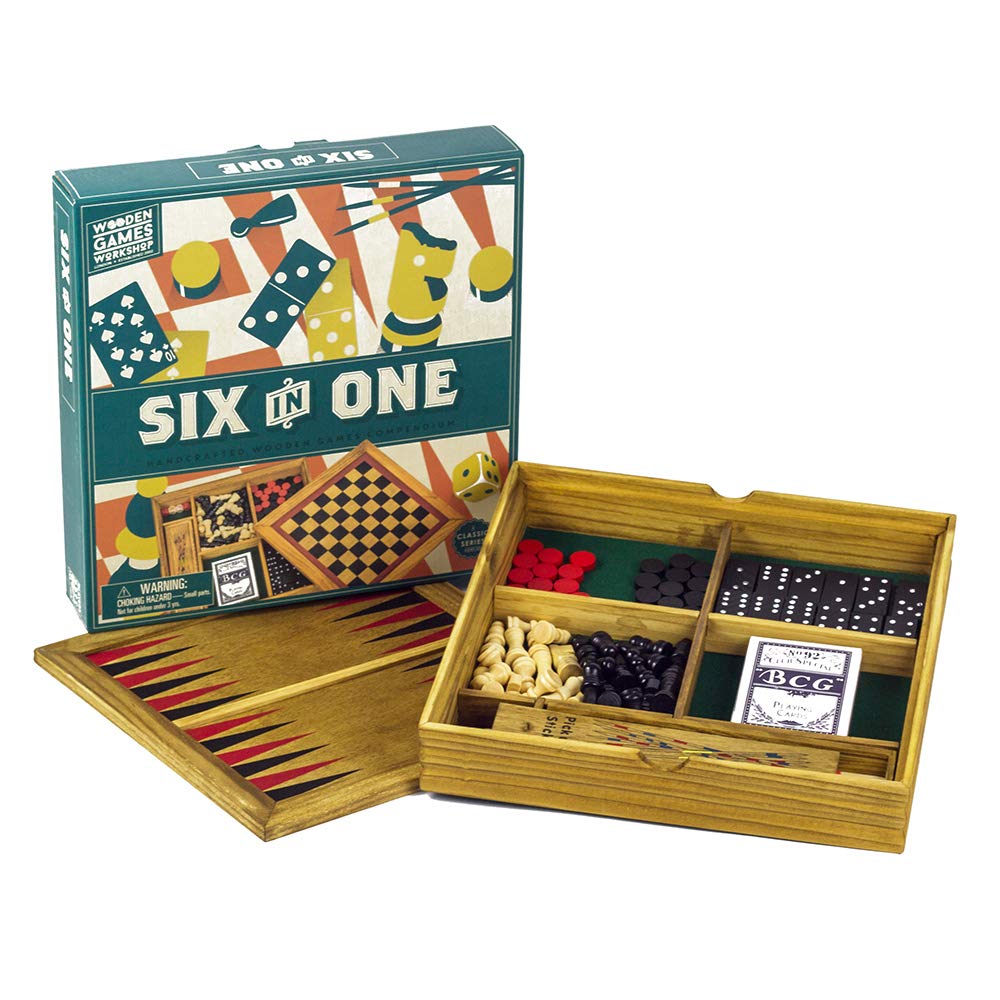 Professor PUZZLE WGW1673 6-in-1 Workshop Compendium Wooden Games
