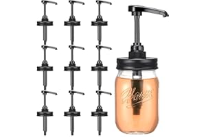 Bokon 10 Pack Mason Jar Syrup Dispenser Pump Lids Coffee Syrup Dispenser for Regular Mouth Mason Jar Rustproof Plastic Pump for Honey, Liquid Condiments, Ketchup, Coffee Glaze