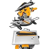 Hoteche 8-1/4-Inch 2-in-1 Compound Miter Saw & Table Saw – 10A Dual-Function Power Tool for Wood and Metal Precision Cutting