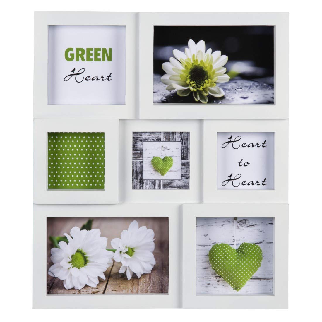 Hama Albury White Multi-Photo Frame (Plastic, White, Multiple Photo Frame, 10 x 15 cm, 10 x 10 cm, Reflective)