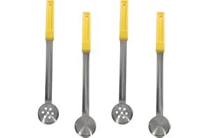 Hordion 4 Pcs Portion Control Serving Spoons Ladle Scoops, Food Measuring Ladle Utensils Proportion Manage Slotted and Unslot