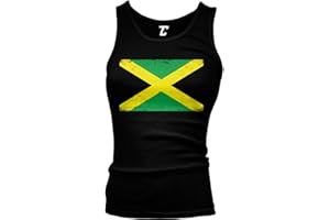 Jamaican Distressed Flag Girls/Juniors Tank Top T-Shirt (2XL, Black)